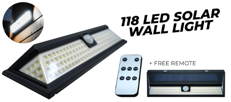 118 LED Solar Wall Light