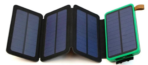 Stealth Angel 4-Fold Solar Dual-USB Charger 10,000mAH and LED Light